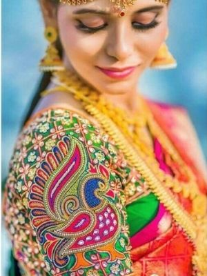 Bridal Peacock Maggam work designs