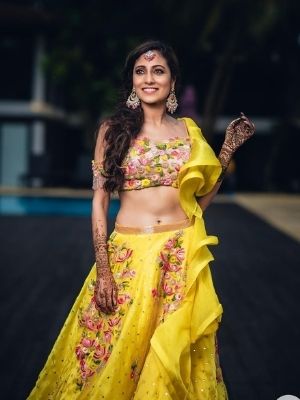 Yellow lehenga for Mehendi