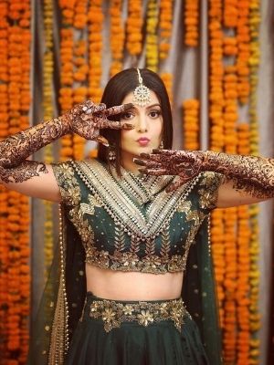 Green Lehenga for Mehendi Function