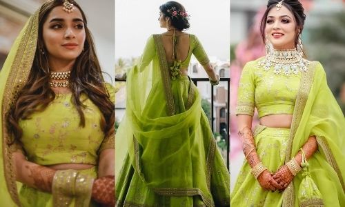 Lime Green Lehenga for mehendi