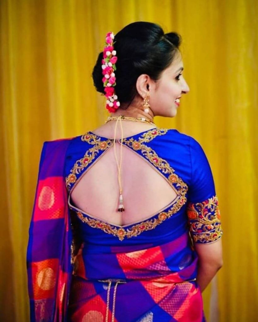 Pattu saree blouse designs back neck