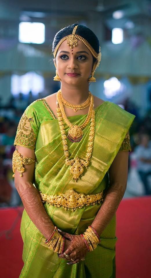 Green saree with green Blouse