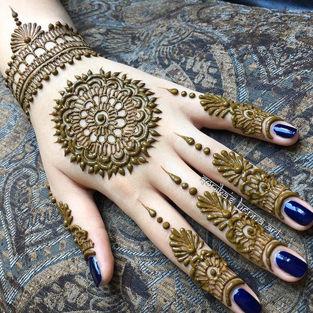 simple round mehndi designs for hands