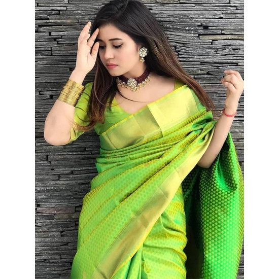 Green saree with green Blouse