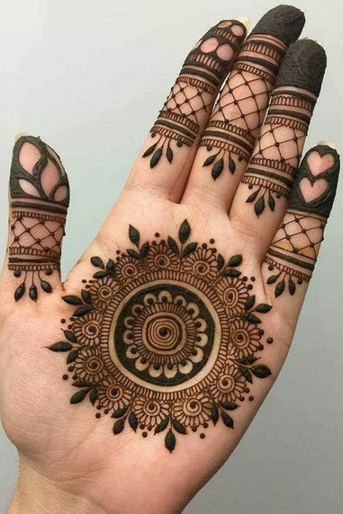 simple round mehndi designs for hands