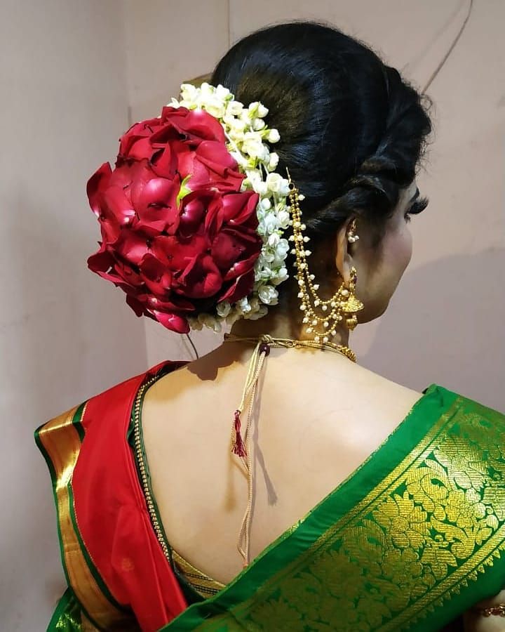 rose bun hairdo for reception