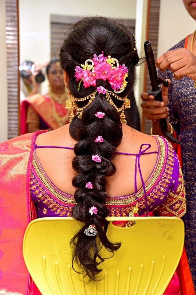 Twisted Hairdo with flowers