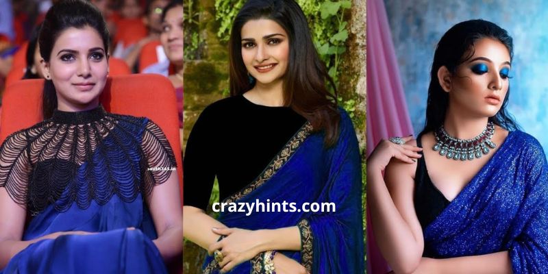 You are currently viewing Latest Blue Saree Contrast Blouse Designs