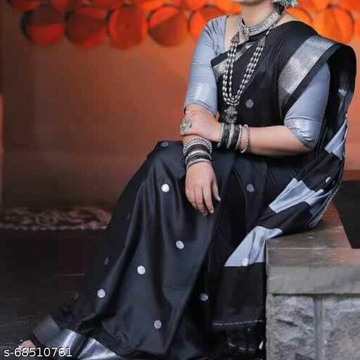 black saree with silver blouse
