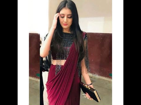 Plain Maroon Saree with Designer Black Blouse