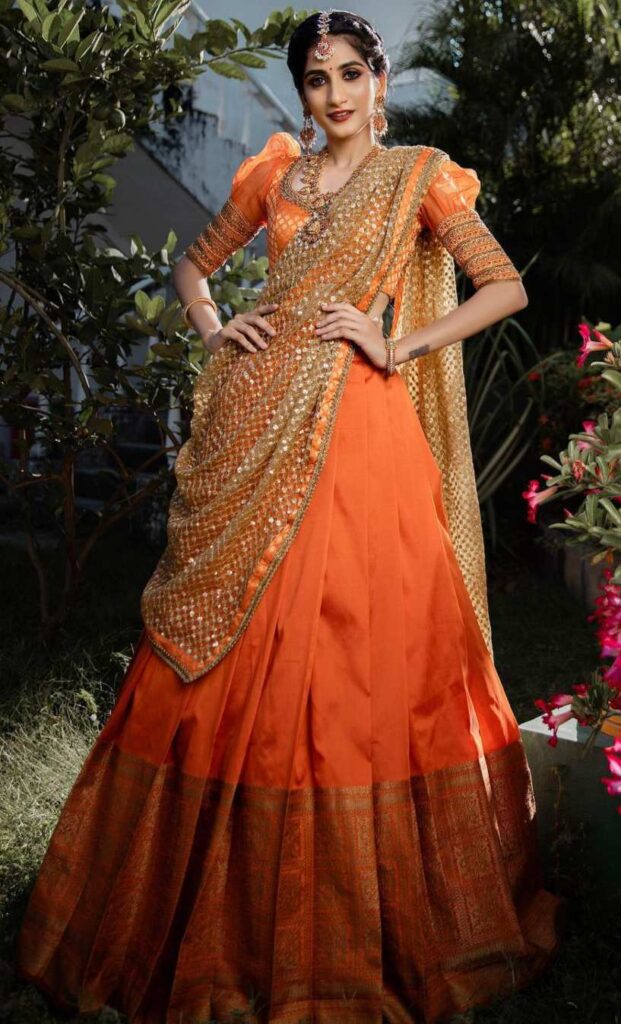 Orange Half Saree