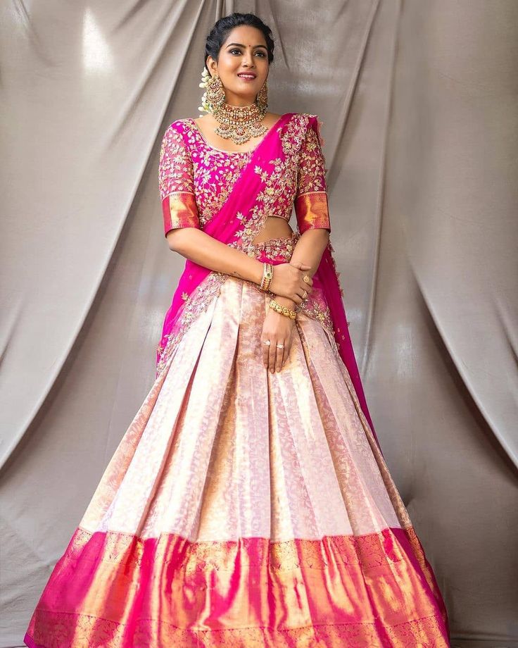 Pink Half Saree