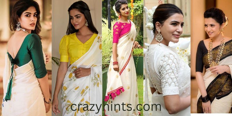 Read more about the article <strong>White Saree with Contrast Blouse Designs</strong>