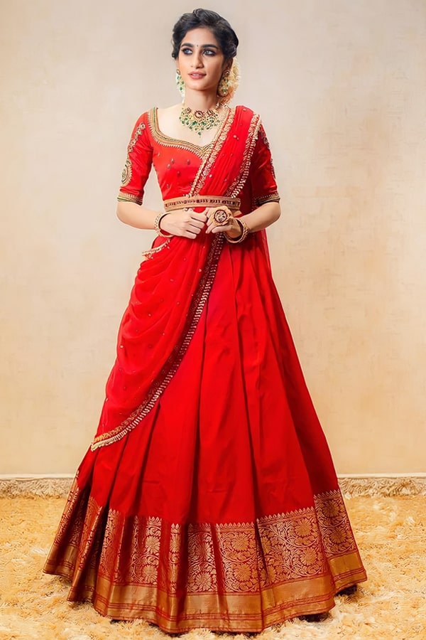 Red Half Saree