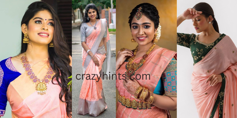 You are currently viewing Peach Saree Contrast Blouse Ideas